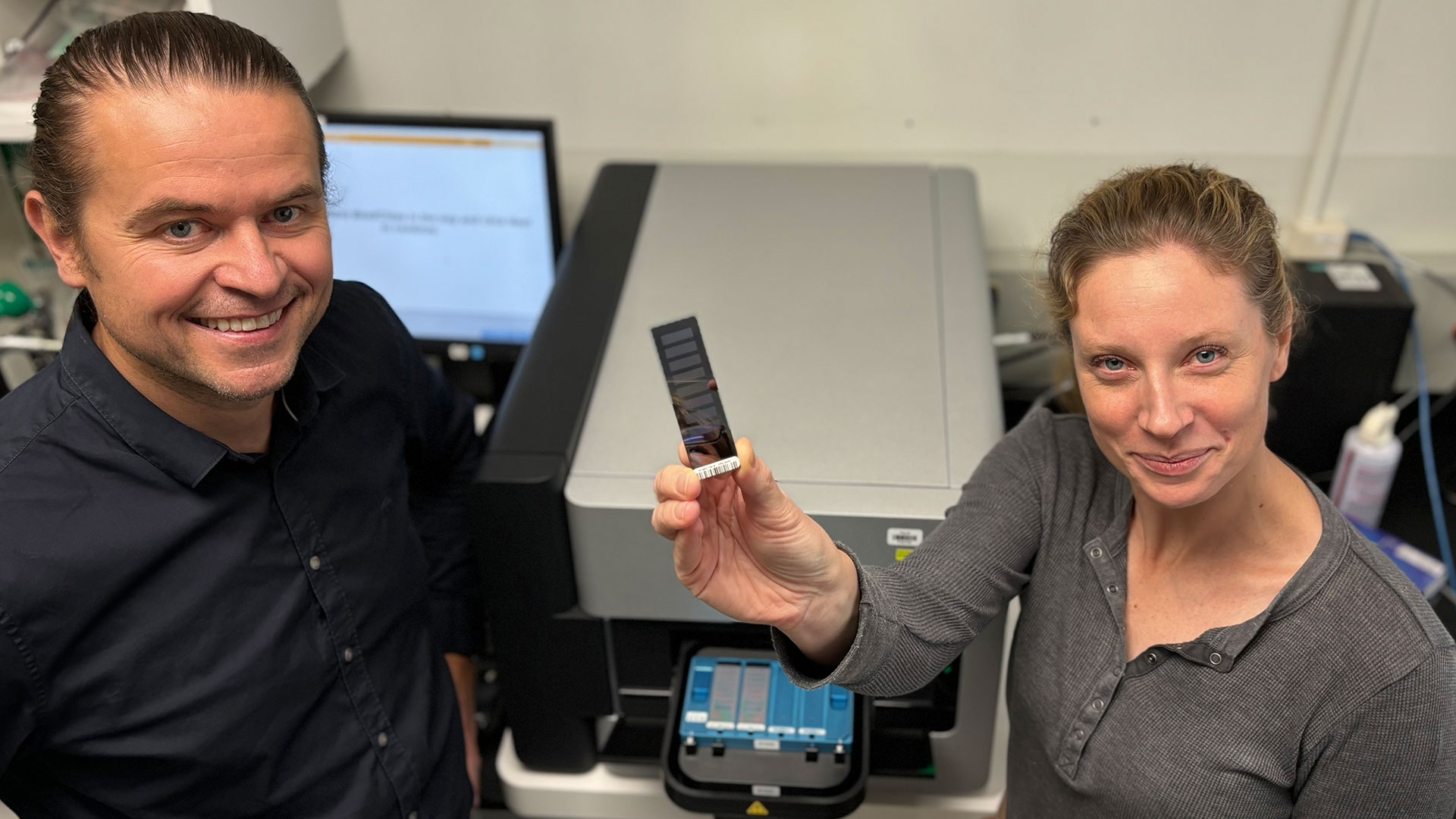 Dr. Bekim Sadikovic and Jen Kerkhof, Senior Laboratory Technologist, Molecular Genetics, in the lab where samples are analyzed.