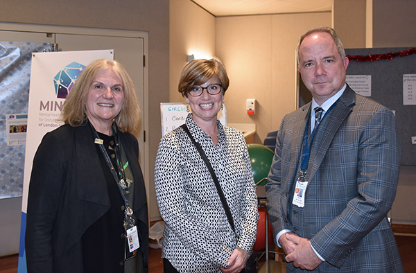 Dr. Cheryl Forchuk. MP Karen Vecchio and Roy Butler at PIR Open House