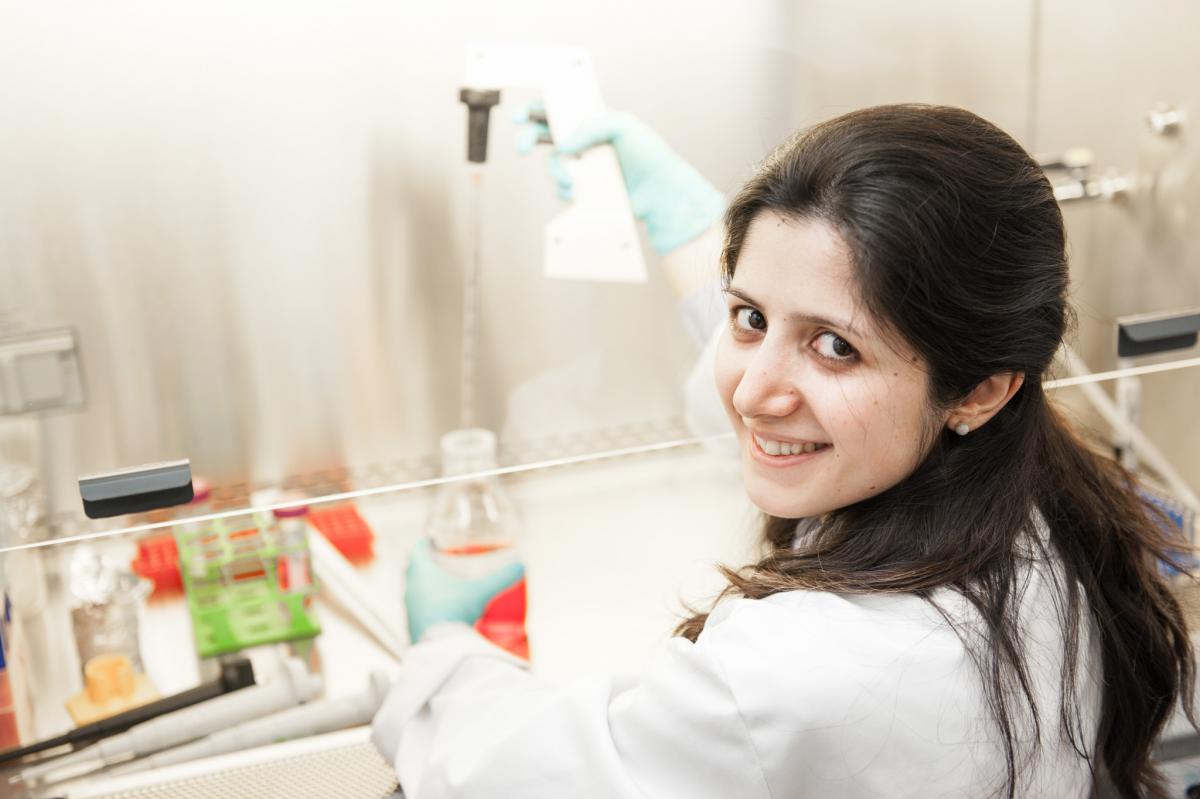 Student working in lab